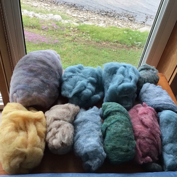 Felting wool lot bundle.  Carded wool from Briggs and Little. - Picture 1 of 3